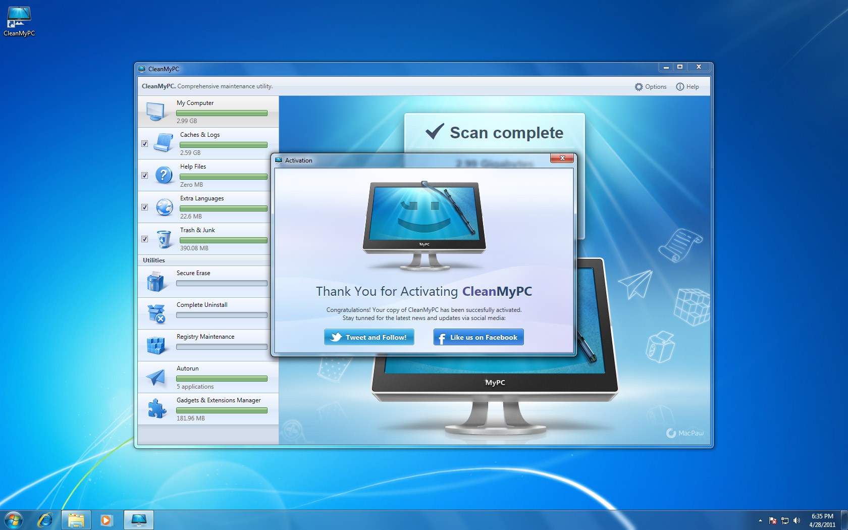 pc cleaner activation key free