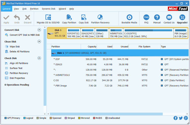 minitool partition wizard version 10