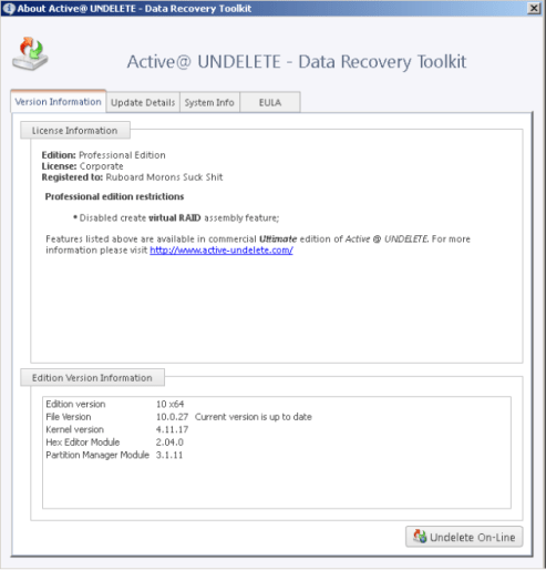 Active Undelete Ultimate 19 Registration Key